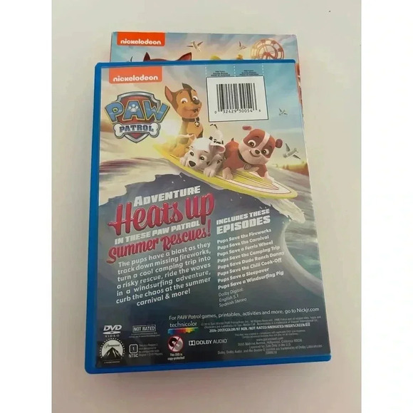 Nickelodeon Paw Patrol Summer Rescues DVD Movie Kids Animated Adventure Series - Picture 4 of 6